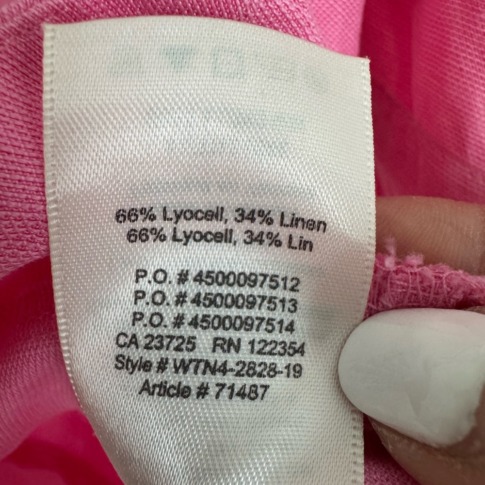 Aritzia/Wilfred Pink Puff Sleeve Ruched Blouse - Picture 7 of 7